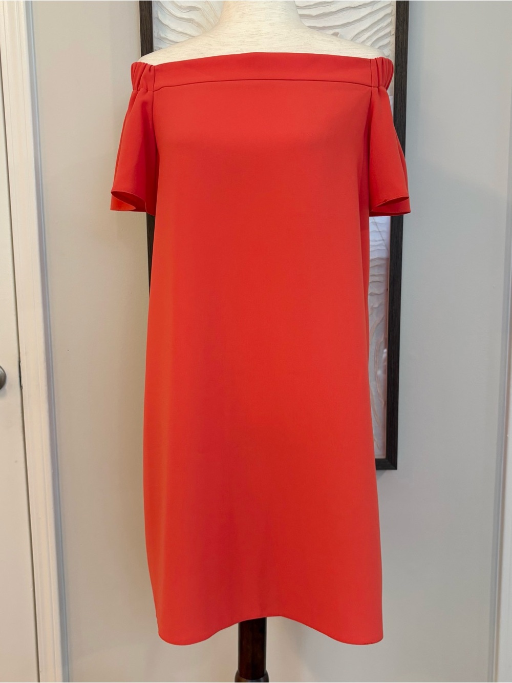 NWT Topshop Coral Orange Off Shoulder Dress Size 12